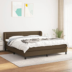 vidaXL Sommier à lattes de lit avec matelas Marron foncé 180x200 cm