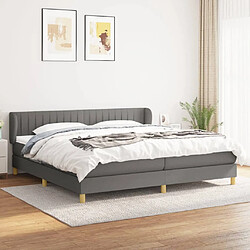 vidaXL Sommier à lattes de lit avec matelas Gris foncé 200x200cm Tissu