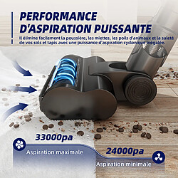 Lexzurn Aspirateur Balai 33kpa, 480w Puissant, 50min D'autonomie, Système De Cyclone à 8 Cônes D'air