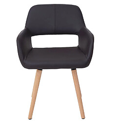 Mendler Chaise de salle à manger HWC-A50 II, fauteuil, design rétro des années 50 ~ similicuir, marron