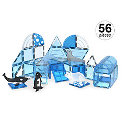 TechKidz Jeu de construction magnétique de 56 pcs - Modèle Banquise Bleu