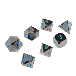 Avis 7 Pièces En Métal Polyédrique Pour Du0026D Pathfinder RPG Game Black Nickel Blue