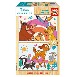 Educa Borras Puzzles 2 X 16 pcs animaux de Disney en bois 