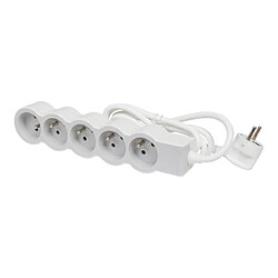 rallonge multprise - 5 x 2p+t - 1.5 mètre - blanc / gris - legrand 049480