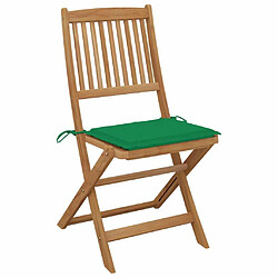 Avis Maison Chic Lot de 6 Chaises pliables de jardin avec coussins - Fauteuil d'extérieur Bois d'acacia -MN72595