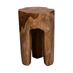 Mes Tabouret 3 pieds 26x26x40 cm en teck marron