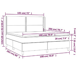 Acheter vidaXL Sommier à lattes de lit matelas LED Noir 180x200cm Similicuir