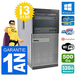 PC Tour Dell OptiPlex 990 Intel i3-2120 RAM 32Go Disque 500Go Windows 10 Wifi · Occasion 