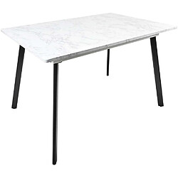 The Home Deco Factory Table repas extensible 4 à 6 personnes Plateau imitation marbre.