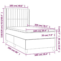 Acheter vidaXL Sommier à lattes de lit avec matelas Gris foncé 100x200 cm