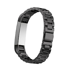 PHONECARE Bracelet Acier Stainless Lux + Outil - Fitbit Alta/ Alta HR/ Alta Ace - Noir 