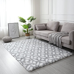 LUUCOZK Tapis à poils longs doux et moelleux pour chambre à coucher et salon - Cuivre blanc-80x160cm