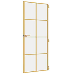 Acheter vidaXL Porte intérieure mince doré 83x201,5 cm verre trempé aluminium