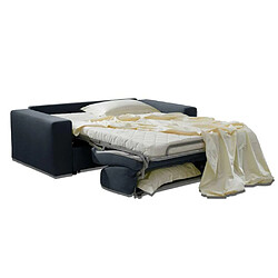 Inside 75 Canapé lit DREAMER EXPRESS sommier lattes 140cm matelas 16cm tweed bleu