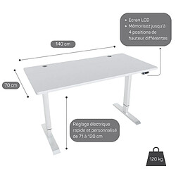 Avis Blumie Bureau assis debout électrique 140*70 cm - Plateau Couleur Bois clair / Pieds couleur au choix