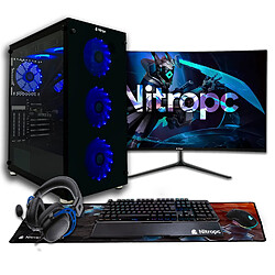 PC Gamer complet Nitropc Pack Nitro - Intel i9-12900KF, RTX 4060 Ti 16Go, RAM 32Go, M.2 2To, Windows 11, WiFi - Écran 27" 2K curvo, clavier, souris, tapis et ecouteurs avec microphone