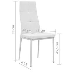 vidaXL Chaises à manger lot de 6 blanc similicuir pas cher