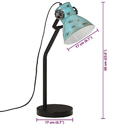 vidaXL Lampe de bureau 25 W bleu délavé 17x17x60 cm E27 pas cher