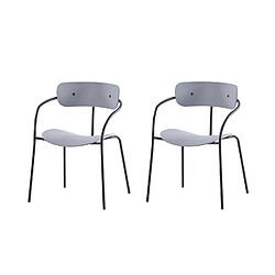 Concept Usine Lot de 2 chaise design gris clair ALEXIA