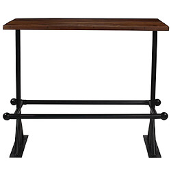 vidaXL Table de bar Bois de récupération massif Marron foncé