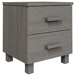 vidaXL Table de chevet HAMAR Gris clair 40x35x44,5 cm Bois pin massif