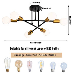 Stoex Lampe de Plafond Rétro Vintage Noir Luminaire Plafonnier Intérieur Plafonnier Moderne, 6 Lumières Pour Cuisine Couloir Chambre Salon pas cher