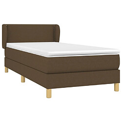 Avis Maison Chic Structures de lit + matelas,Lit à sommier tapissier avec matelas Marron foncé 100x200 cm -MN38472