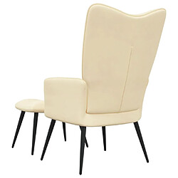 Acheter Maison Chic Chaise de relaxation | Fauteuil relax avec repose-pied Blanc crème Velours -GKD54065