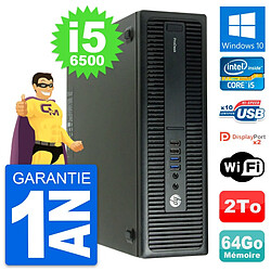 PC HP ProDesk 600 G2 SFF Intel i5-6500 RAM 64Go Disque Dur 2To Windows 10 Wifi · Occasion 