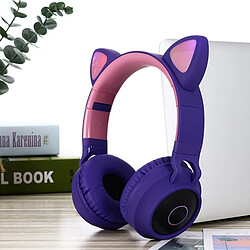 Universal Nouveau casque d'annulation de bruit d'oreille de chat LED d'arrivée Bluetooth 5.0 Casque d'écoute pour enfants et adolescents Support TF Card 3.5mm Prise avec microphone Casque Bluetooth Casque 