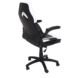 Mendler Chaise de bureau HWC-K13, chaise pivotante Gaming, accoudoirs réglables, similicuir ~ noir-blanc pas cher