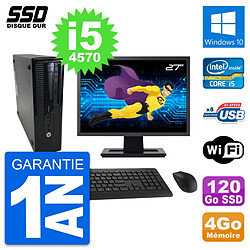 PC HP ProDesk 400 G1 SFF Ecran 27" i5-4570 RAM 4Go SSD 120Go Windows 10 Wifi · Occasion 