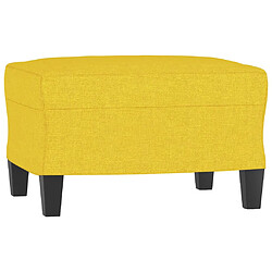 Acheter vidaXL Canapé à 3 places avec repose-pieds Jaune clair 180 cm Tissu