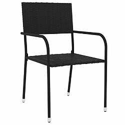 Avis Maison Chic Mobilier à dîner 3 pcs de jardin - Ensemble table et chaises d'extérieur - Salon/Mobilier de jardin classique Résine tressée Noir -MN55095