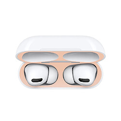 Wewoo Pour Apple AirPods Pro Étui de protection casque sans fil Autocollant protecteur en métal couleur chair pas cher