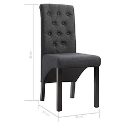 vidaXL Chaises à manger lot de 2 gris foncé tissu pas cher