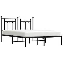 Avis vidaXL Cadre de lit métal sans matelas avec tête de lit noir 140x190cm