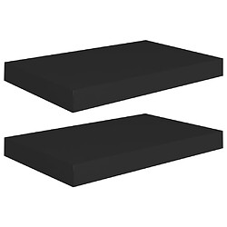 vidaXL Étagères murales flottantes 2 pcs noir 40x23x3,8 cm MDF