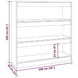 vidaXL Bibliothèque/Séparateur de pièce Noir 100x30x103 cm pas cher