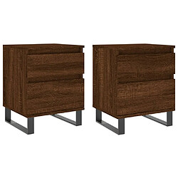 Maison Chic Lot de 2 Tables de chevet - Tables de Nuit chêne marron 40x35x50 cm bois ingénierie