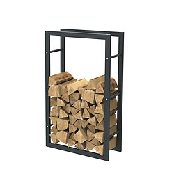 Bcelec HHWPF0018 Rangement à bois en acier noir 100*60*25CM, rack pour bois de chauffage, range-bûches