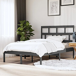 vidaXL Cadre de lit sans matelas gris bois massif