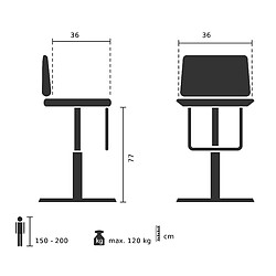 Acheter Tabouret de bar LONSO 10 revêtement d'assise en similicuir noir hjh OFFICE