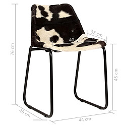 vidaXL Chaises à manger lot de 2 cuir véritable de chèvre pas cher