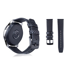 Wewoo Bracelet en cuir pleine fleur avec texture fibre de carbone pour Samsung Gear S3 22mm (Noir) 