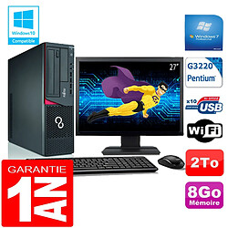 PC Fujitsu Esprimo E720 E85+ SFF G3220 RAM 8Go Disque 2 To Wifi W7 Ecran 27" · Occasion 