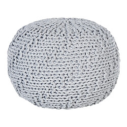 Beliani Pouf en coton gris 50 x 35 cm PRIENE 