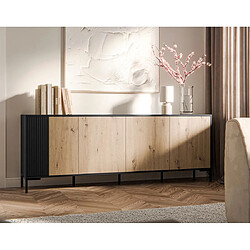 Avis Bestmobilier Cambridge - buffet bas - bois et noir - 200 cm