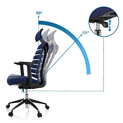 Chaise de bureau / Chaise pivotante ERGO LINE II PRO tissu bleu hjh OFFICE