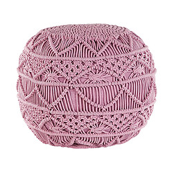 Beliani Pouf en coton rose d 40 cm KAYSERI